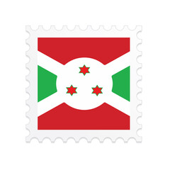 Burundi flag postage stamp on white background. Vector illustration eps10