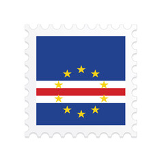 Cape Verde flag postage stamp on white background. Vector illustration eps10