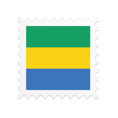 Gabon flag postage stamp on white background. Vector illustration eps10