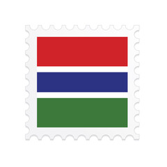 Gambia flag postage stamp on white background. Vector illustration eps10