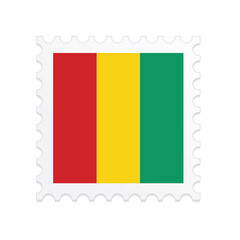 Fototapeta premium Guinea flag postage stamp on white background. Vector illustration eps10