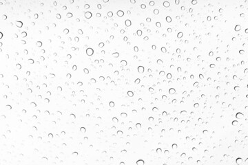 rain drop on glass,water drop ripple white background