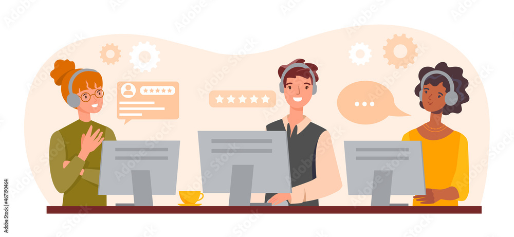 Poster smiling office operators
