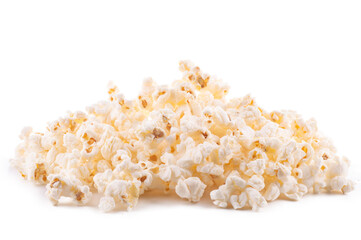 Popcorn isolated on the white background close up