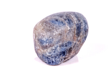 Macro mineral stone sapphire on white background