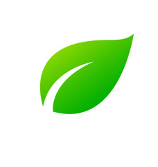 single stylized lush green leaf icon