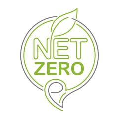 Net zero CO2 neutral green decorative label