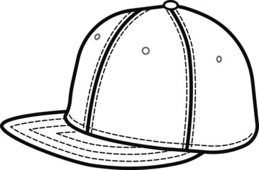 Hat vector illustration, hat fashion flat sketch template, drawing images, Hat design, cap. You can use it as a base in your collection, color it as you like and place your print pattern.