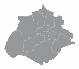 Aguascalientes state administrative map
