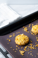 Cornflake Cookies on baking tray.