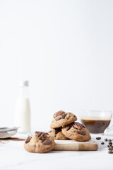 Tiramisu Cookies. set on cafe table.