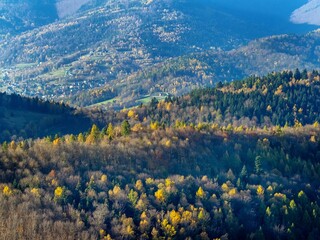 Little Beskids, autumn panorama