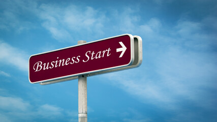 Street Sign BUSINESS START