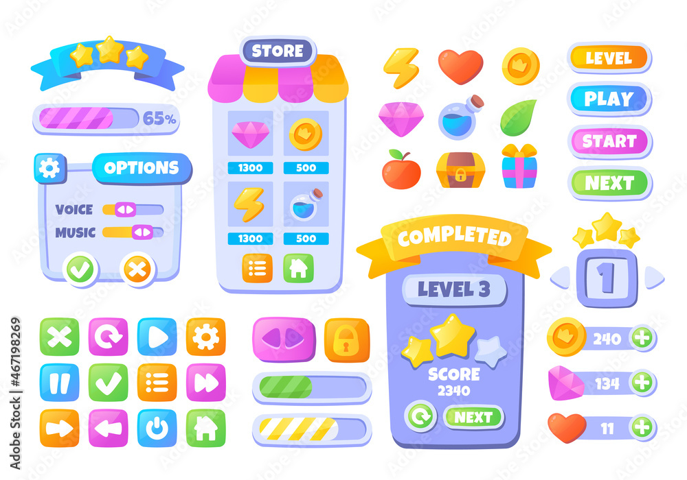 Poster game ui buttons
