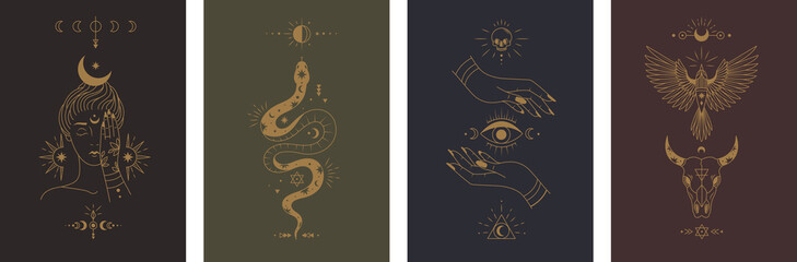 Collection of mystical posters