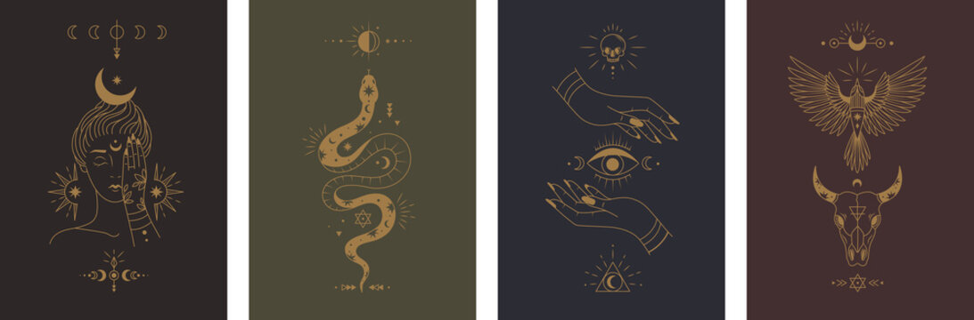 Collection of mystical posters