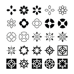 set of star icons collection in various styles. star illustrations that are suitable for elements such as snowflakes, sparkling items, decoration, etc.