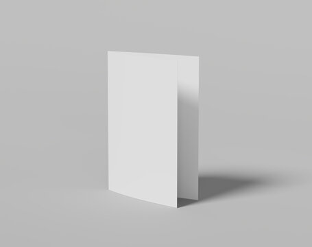 Blank two-leaf fold paper on the empty background, a4 brouchure, two fold leaflet