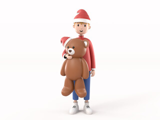 3D Character people on christmas and new year concept