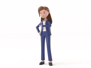 3D Character young working woman