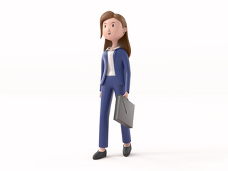3D Character young working woman
