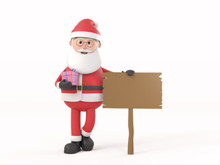 3D Character with Santa claus with gift