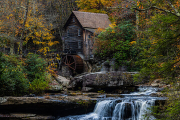 The Glade Creek Grist Mill Above Glade Falls, Babcock State Park, West Virginia, USA
