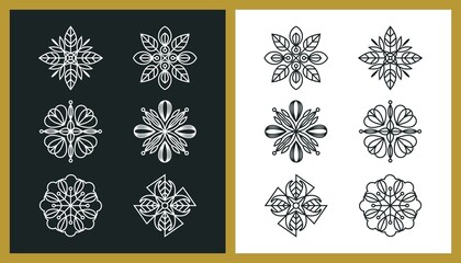 Premium Set of Decorative Ornament Logo Design. Luxury Line Art Editable. Creative vector illustration based icon template.