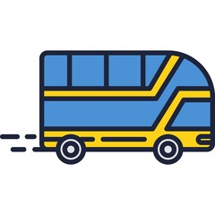 Bus vector travel public transport icon isolated