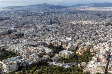 Obraz premium Panoramic view of the city of Athens from Lycabettus hill, Greece