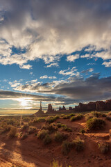 The Three Sisters rock formation, Monument Valley Navajo Tribal Park