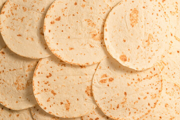 Grilled pitta bread isolated on white background.