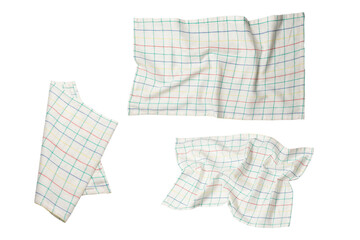 White napkin isolated on white background.