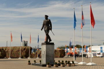 Monument to Marshal Georgy Zhukov in the Military-patriotic Park of Culture and Recreation 