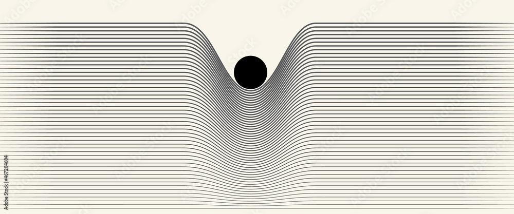 Poster abstract art line design. mass gravity concept.