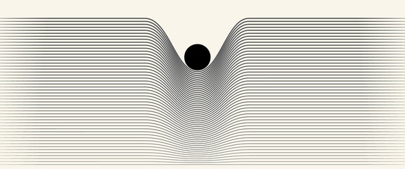 Fototapeta Abstract art line design. Mass gravity concept. obraz