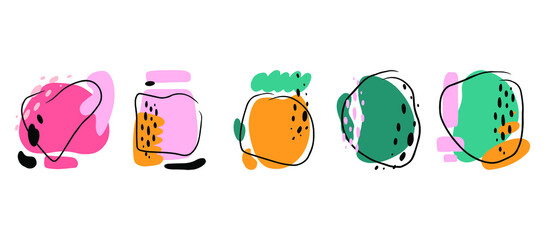 Vector set of abstract creative backgrounds in a minimal trendy style with space for copying text. Design templates for social media stories and bloggers.