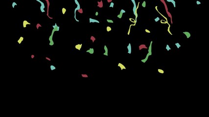 animation of confetti falling on green screen. mate for clipping. for chromakey or overlay - Powered by Adobe