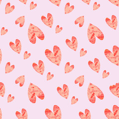 Mixedmedia heart pattern. Texture inspired by miscronature. Endless vector texture. Print for fabric, wall paper, textile print, scrapbook paper, wrapping paper, notebook covers, cosmetics packing