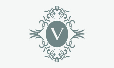 Elegant monogram with alphabet letter V. Logo icon for business. Exquisite corporate branding and design for luxury goods and company