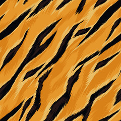 Seamless tiger skin pattern. Vector exotic african animal texture.