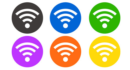 A Wi-Fi icon that is round and has color variants.
