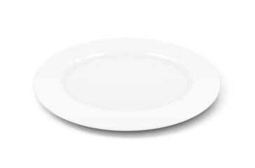White flat plate. Tableware for food. Isolated on background. Eps10 vector illustration.