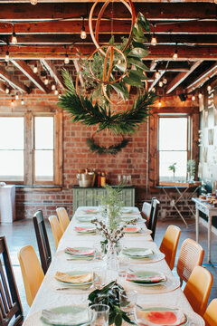 Christmas dinner table