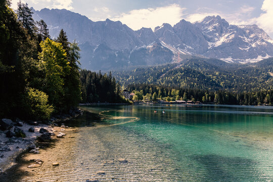 Eibsee lake in Bavaria, Germany
