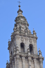 Fototapeta na wymiar Una de las torres de la Catedral de Santiago de Compostela