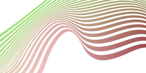 Wavy lines or ribbons. Multicolored striped gradient. Creative unusual background with abstract gradient wave lines for creating trendy banner, poster. Vector eps