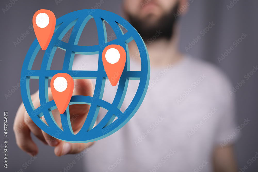 Poster global network and data exchanges over the world