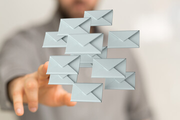 Obraz premium email marketing concept, send e-mail or newsletter.