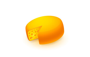 Cheese organic icon, food object white background. Vector